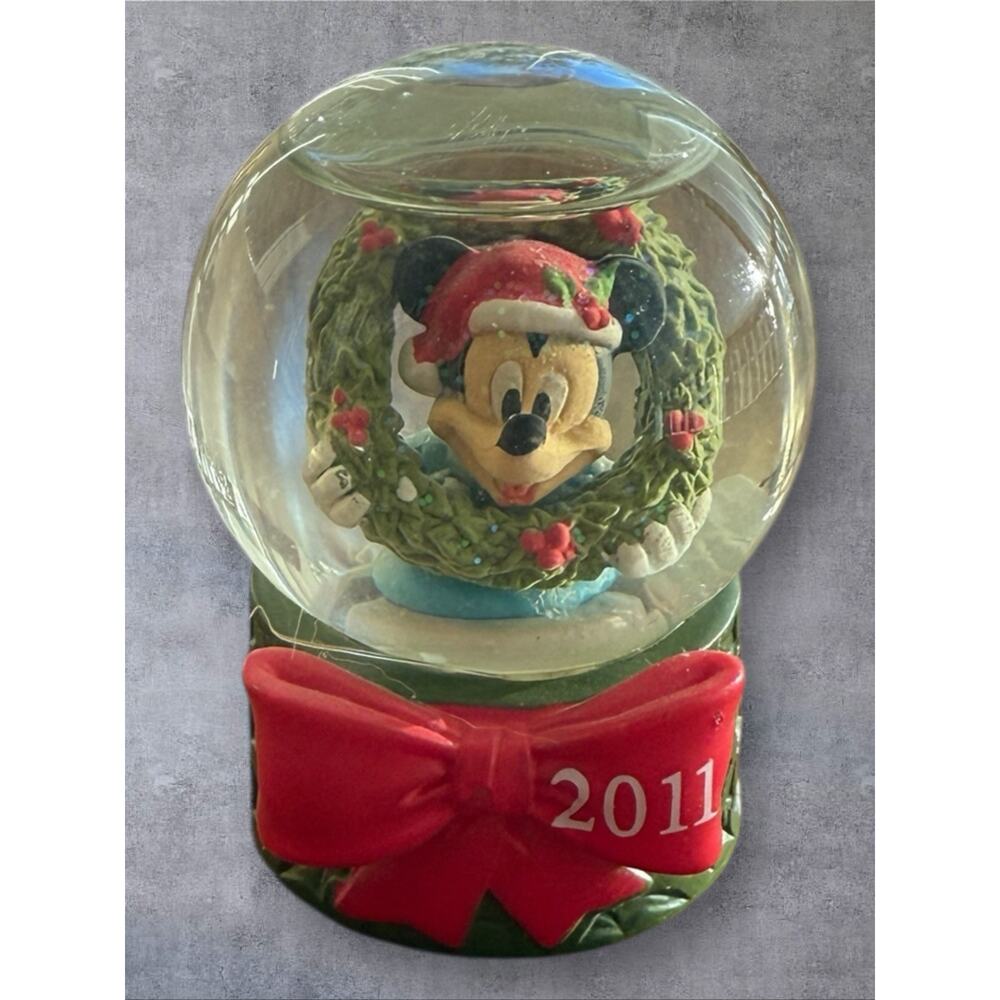 Disney JC Penney Christmas Mini Snow Globe Mickey Mouse 2011 2.5 in x 2 in